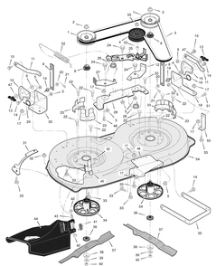 Mower Housing Diagram and Parts List for 385044X51A 2006 Briggs and Stratton Lawn Tractor